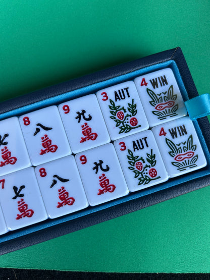 Classic Navy Mahjong Set comes with personalized MONOGRAM