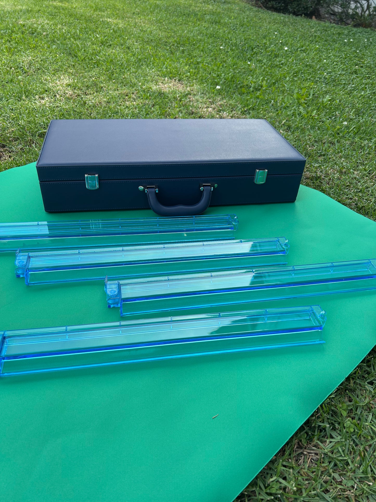 Classic Navy Mahjong Set comes with personalized MONOGRAM