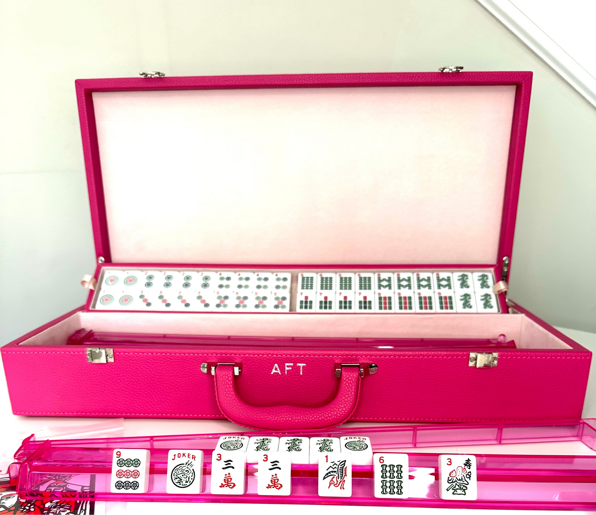 New cherrywood case mahjong deals set